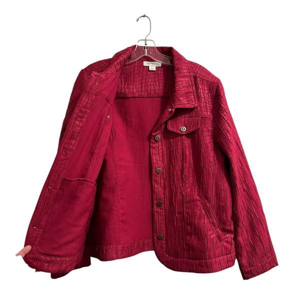 Christopher Banks Blazer Button Jacket Womens Large Fuchsia Pink Long Sleeves - Picture 6 of 12